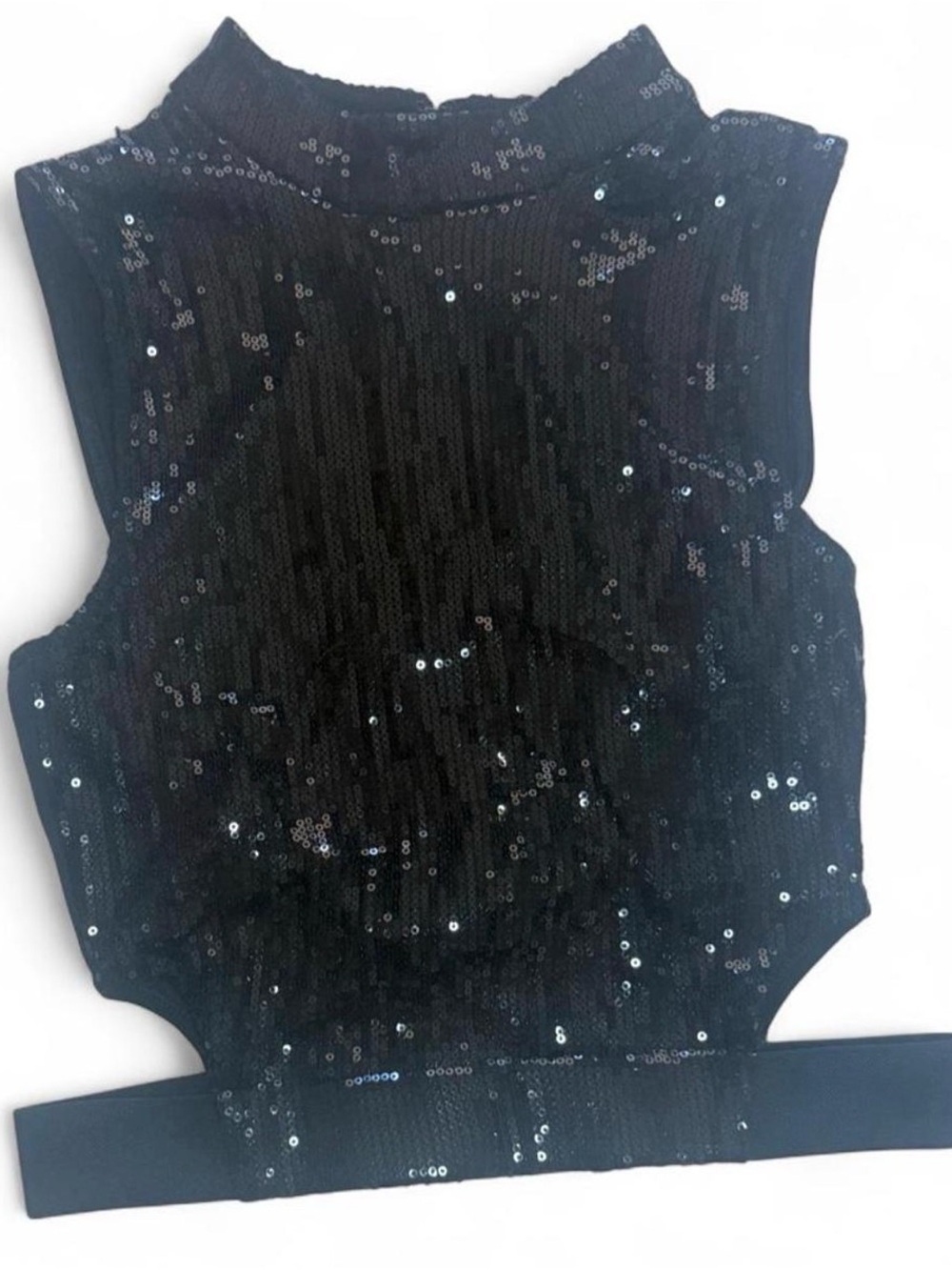 Pary Y2K BCBGeneration Black Sequin Sleeveless Top